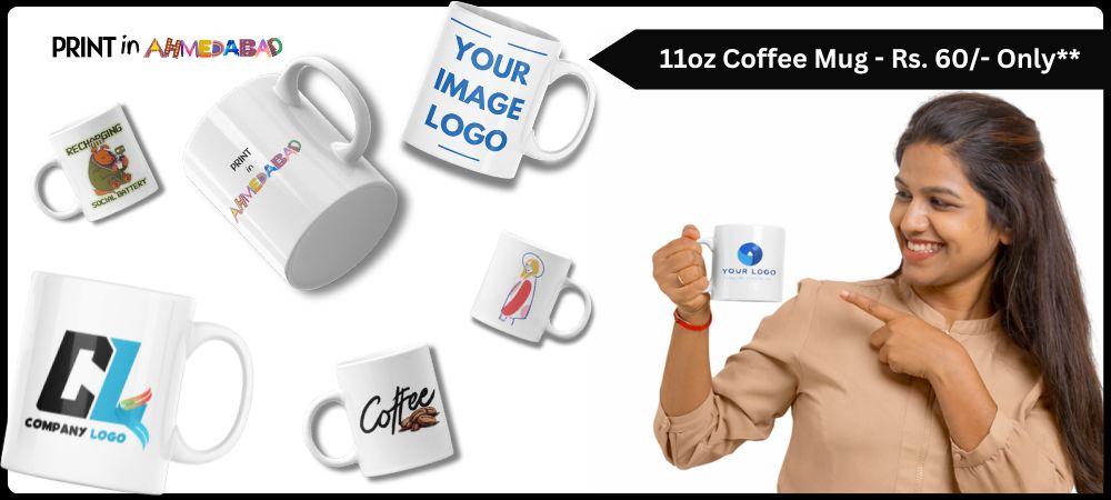Custom White 11oz Coffee Mug at Rs. 60 - Best for Corporate Gifting