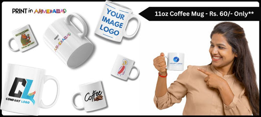 Custom White 11oz Coffee Mug at Rs. 60 - Best for Corporate Gifting
